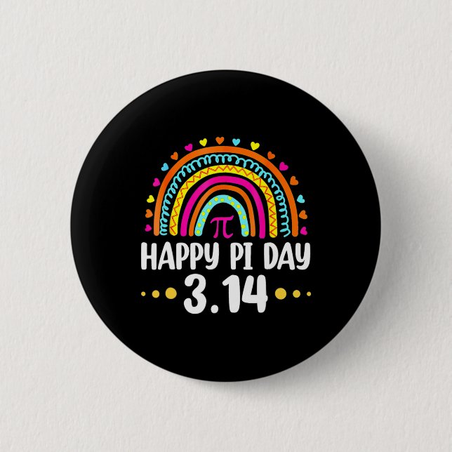 Rainbow Happy Pi Day 3 14 2025 Pi Symbol Math Lieb Button (Vorderseite)