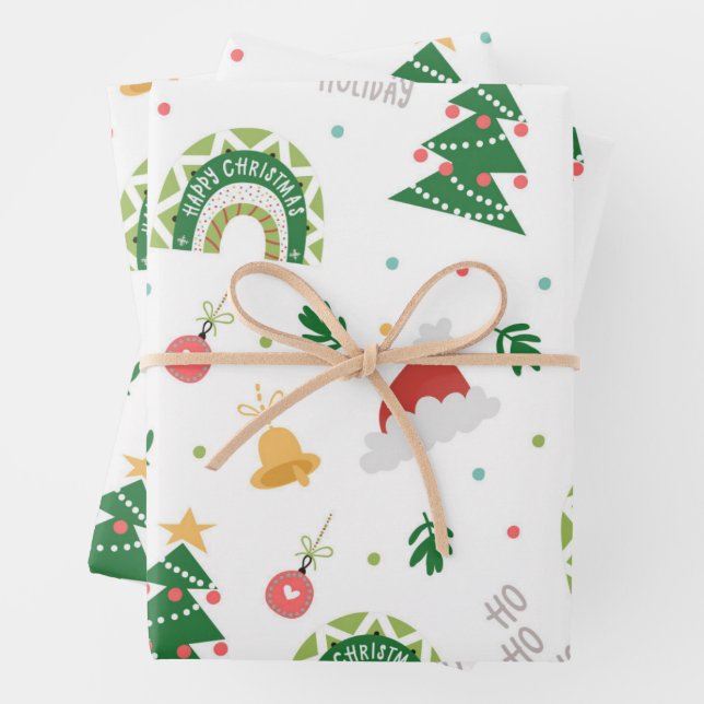 Rainbow Happy Weihnachtsblatt Geschenkpapier Set (Beispiel)