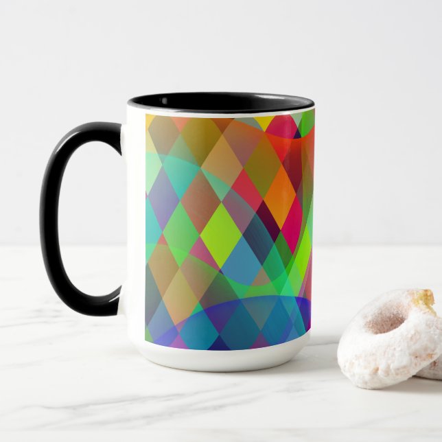 Rainbow Harlequin mit farbigem Rauch Tasse (Mit Donut)