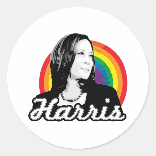Rainbow Harris Runder Aufkleber (Vorderseite)