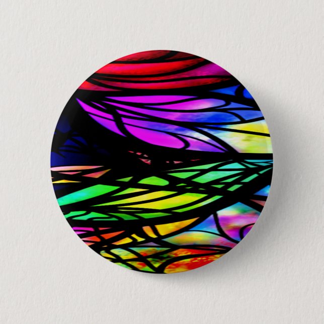 Rainbow-Hartglas-Farbiger Extravaganter Spaß Button (Vorderseite)