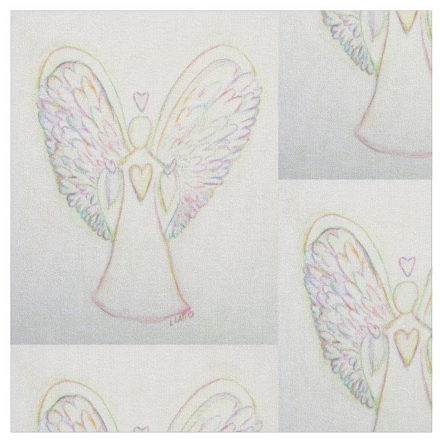 Rainbow Hearguardian Angel Kunststoffe Stoff (Nahaufnahme)