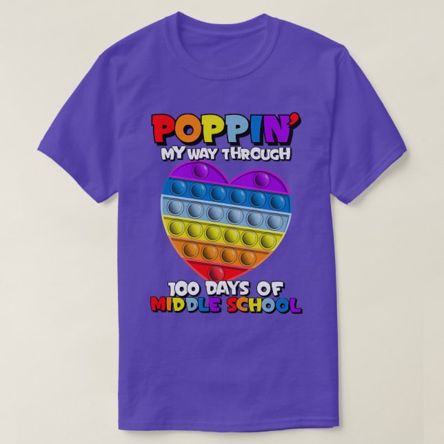 Rainbow Heart 100 Days of School1 T-Shirt (Design vorne)