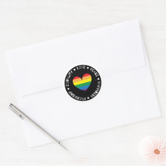 Rainbow Heart Abzeichen Runder Aufkleber