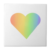 Rainbow Heart Accent Keramik Tile