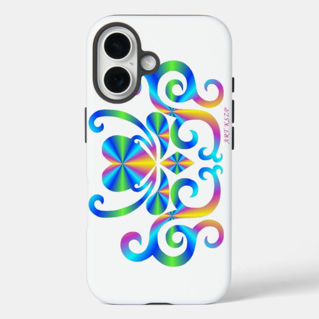 Rainbow Heart and Lily Case-Mate iPhone Hülle (Rückseite)