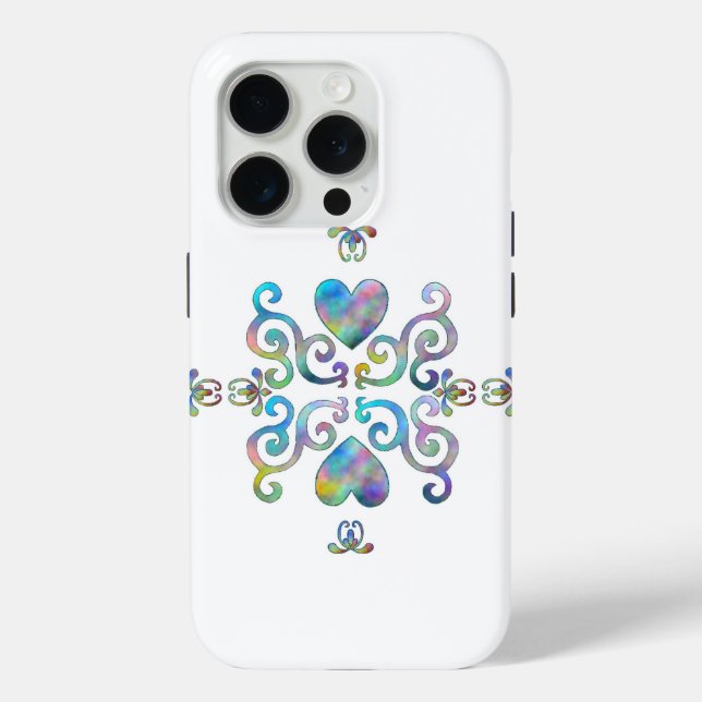 Rainbow Heart and Lily Case-Mate iPhone Hülle (Rückseite)