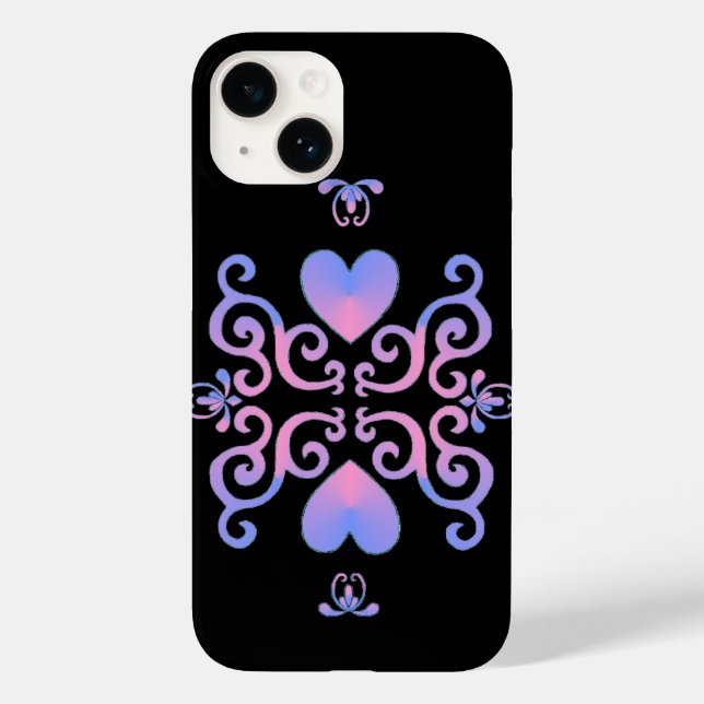 Rainbow Heart and Lily Case-Mate iPhone Hülle (Rückseite)