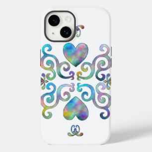 Rainbow Heart and Lily Case-Mate iPhone 14 Hülle