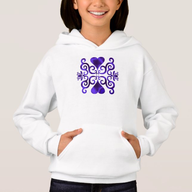Rainbow Heart and Lily Hoodie (Vorderseite)