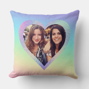 Rainbow Heart Best Friends Custom Foto Kissen