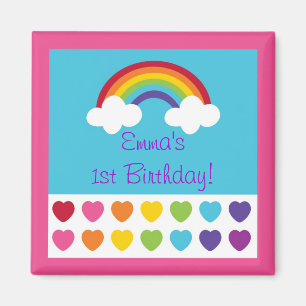 Rainbow Heart Birthday Party Gefälligkeitsmagnete Magnet
