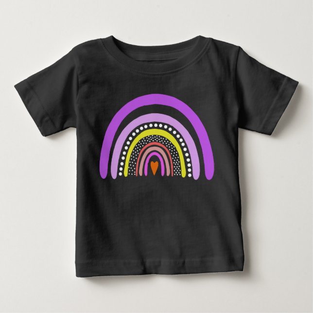 Rainbow Heart Boho Doodle T-Shirt (Vorderseite)