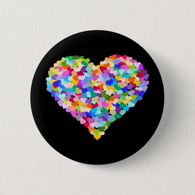 Rainbow Heart Confetti Button (Vorderseite)