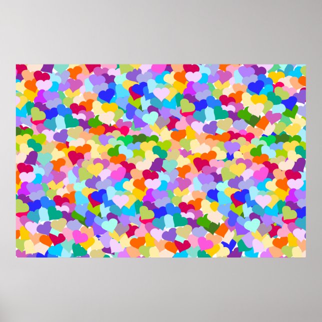 Rainbow Heart Confetti Poster (Vorne)