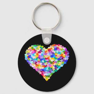Rainbow Heart Confetti Schlüsselanhänger