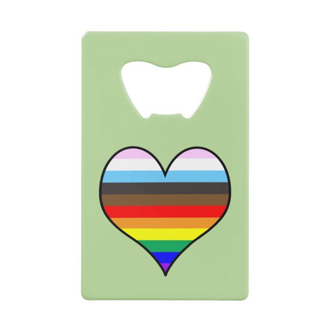 Rainbow Heart Credit Card Flaschenöffner (Vorderseite)