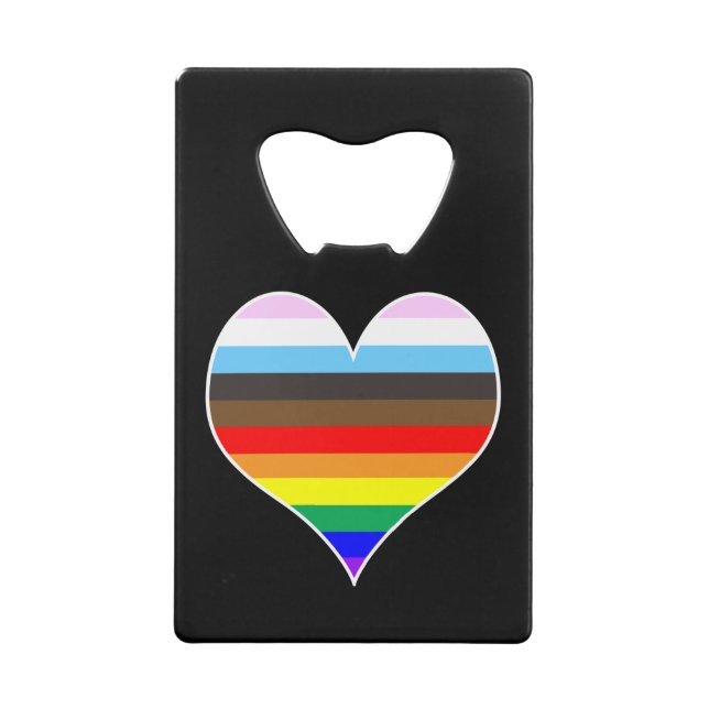 Rainbow Heart Credit Card Flaschenöffner (Rückseite)