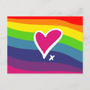 Rainbow Heart Design Grußkarte Postkarte