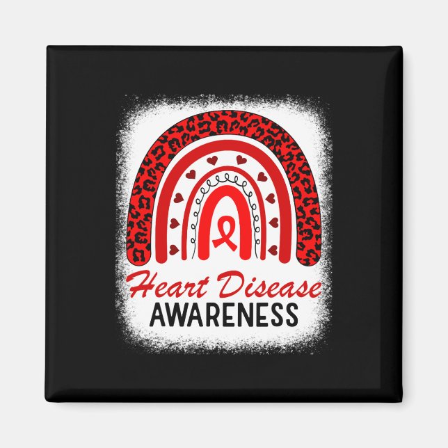 Rainbow Heart Disease Awareness In February we go Magnet (Vorne)