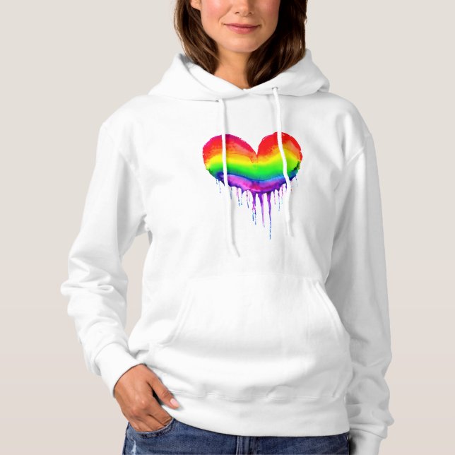 Rainbow Heart Driving Paint Hoodie (Vorderseite)
