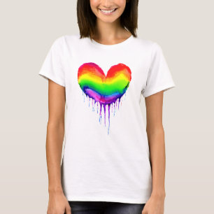Rainbow Heart Driving Paint T-Shirt