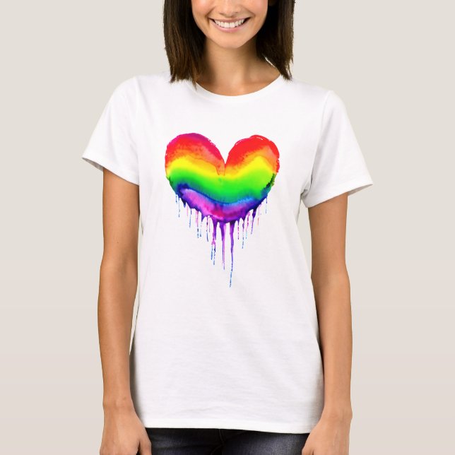 Rainbow Heart Driving Paint T-Shirt (Vorderseite)