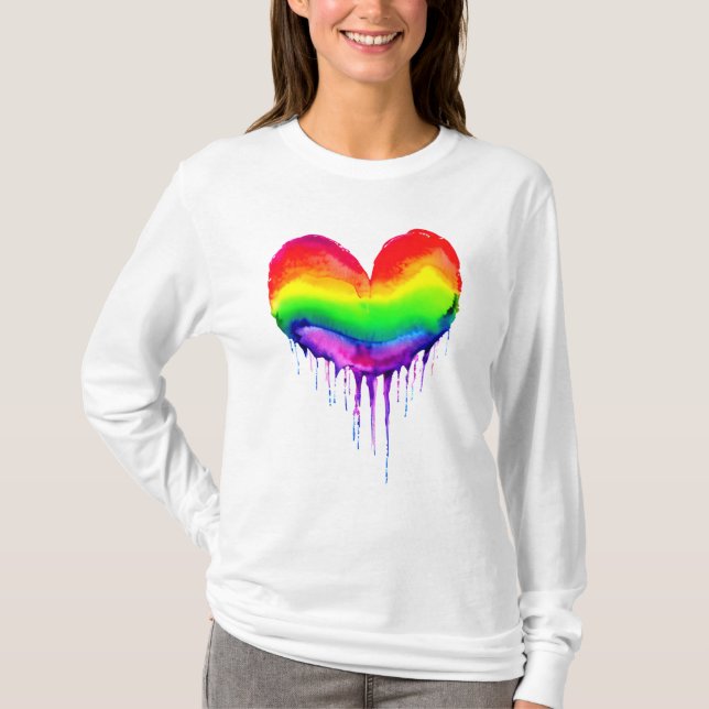 Rainbow Heart Driving Paint T-Shirt (Vorderseite)