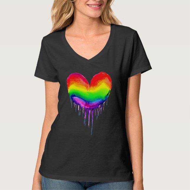 Rainbow Heart Driving Paint T-Shirt (Vorderseite)