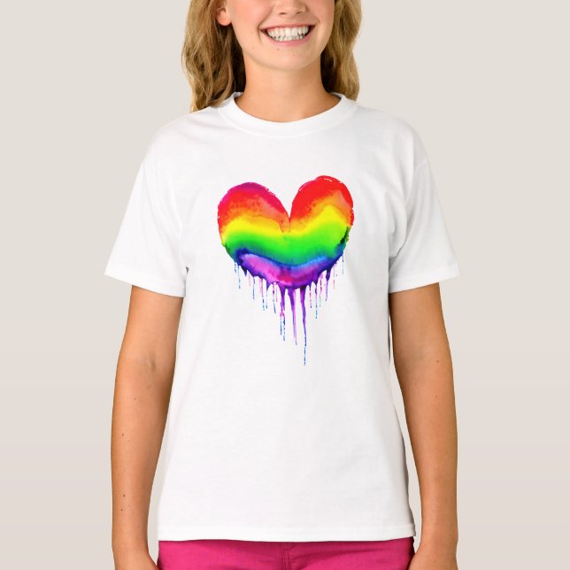 Rainbow Heart Driving Paint T-Shirt (Vorderseite)