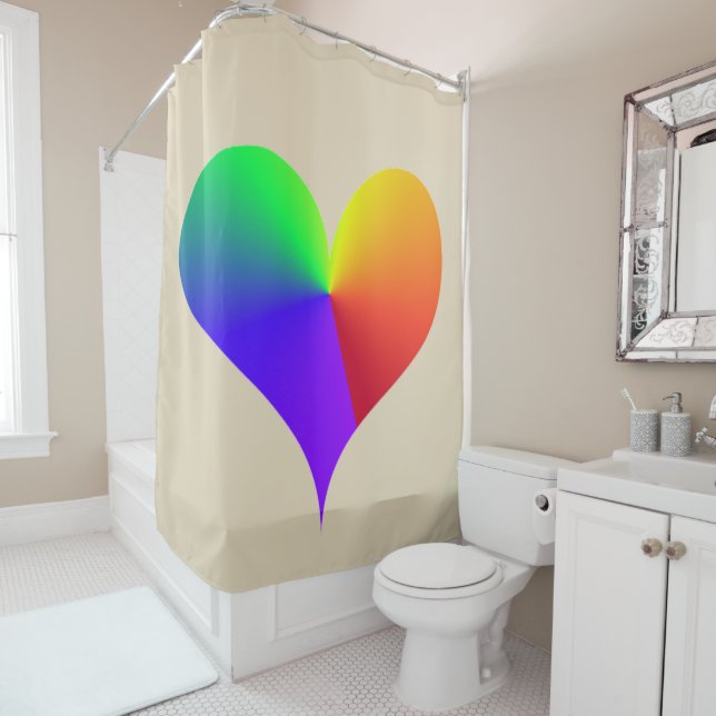 Rainbow Heart Duschvorhang (Beispiel)