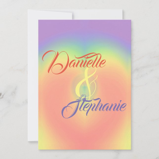 Rainbow Heart Einladung (Vorderseite)