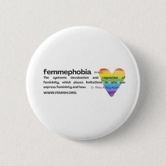 Rainbow Heart Femmephobia Button