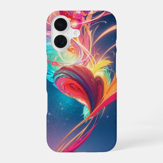 Rainbow Heart Fever Phone Case iPhone 16 Hülle (Rückseite)