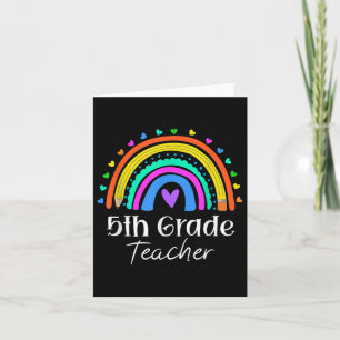 Rainbow Heart Fifth Grade Back T Karte