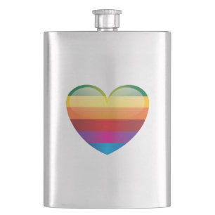 Rainbow Heart Flachmann
