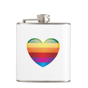 Rainbow Heart Flachmann