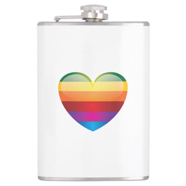 Rainbow Heart Flachmann (Vorderseite)