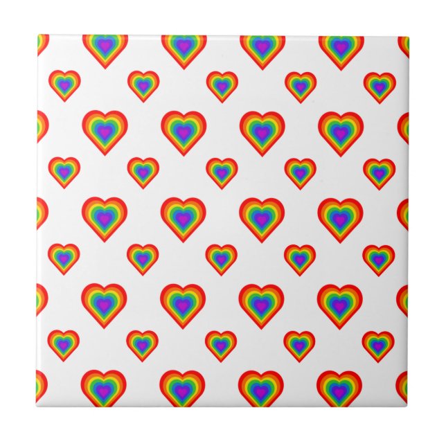 Rainbow Heart Fliese (Vorderseite)