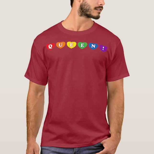 Rainbow Heart Gay Pride Drag Queen T-Shirt (Vorderseite)