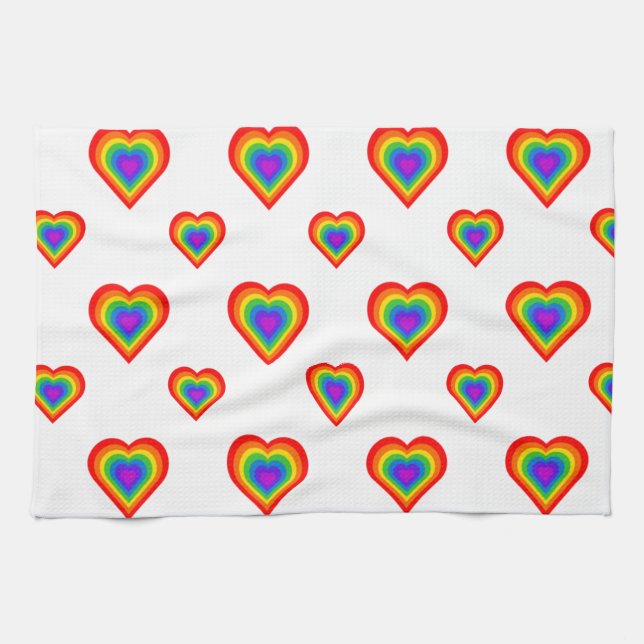 Rainbow Heart Geschirrtuch (Horizontal)