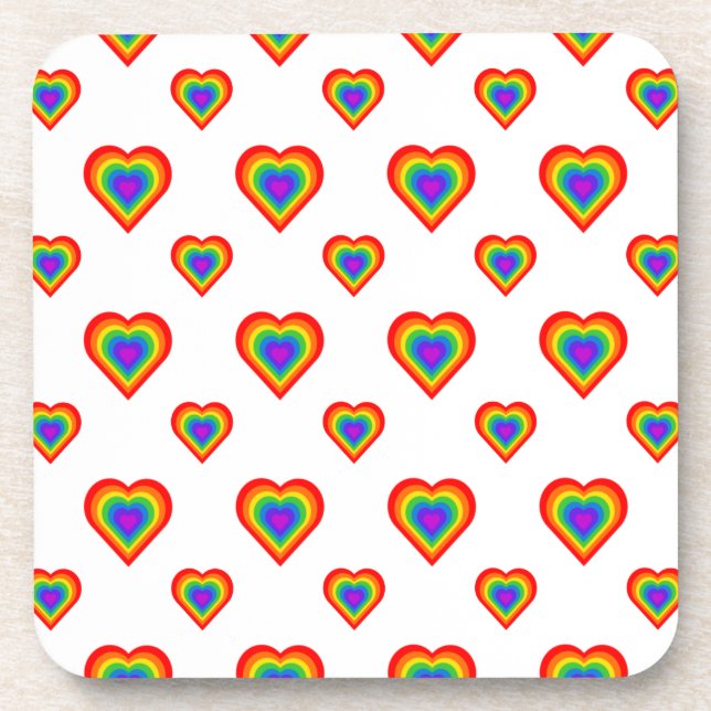 Rainbow Heart Getränkeuntersetzer (Vorderseite)