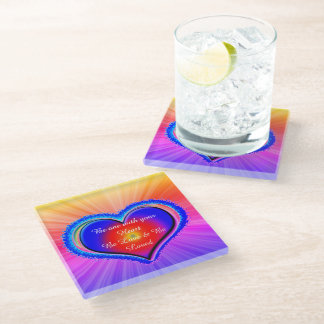 Rainbow Heart Glasuntersetzer