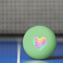 Rainbow Heart Glow in Dark Ping Pong Ball Tischtennisball