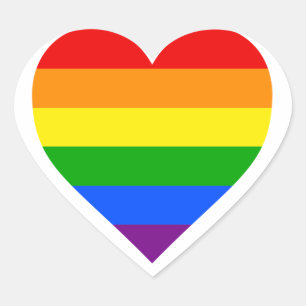 "RAINBOW HEART" Herz-Aufkleber