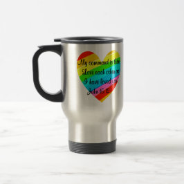 RAINBOW HEART JOHN 15:12 DESIGN REISEBECHER