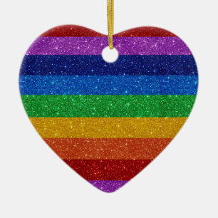 Rainbow Heart Keramik Ornament