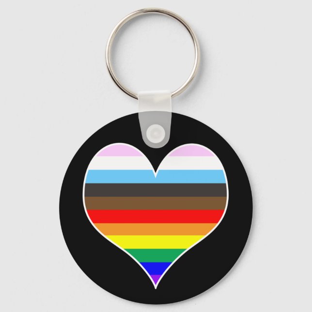 Rainbow Heart Keychain Schlüsselanhänger (Vorderseite)