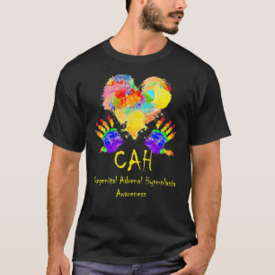 Rainbow Heart Kongenitale adrenale Hyperplasie T-Shirt