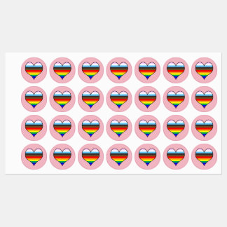 Rainbow Heart Labels Etiketten